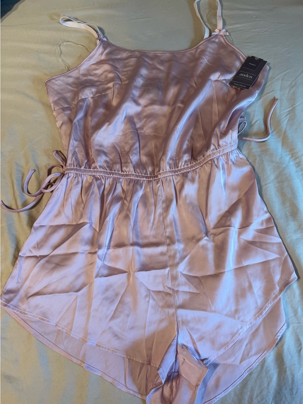 Auden Luxury Collection Satin Sleep Romper Large NWT. Bin # 9